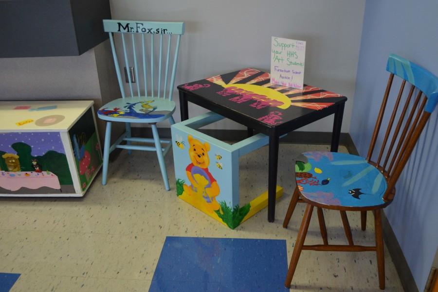 Art students bring old furniture alive with paintings. 