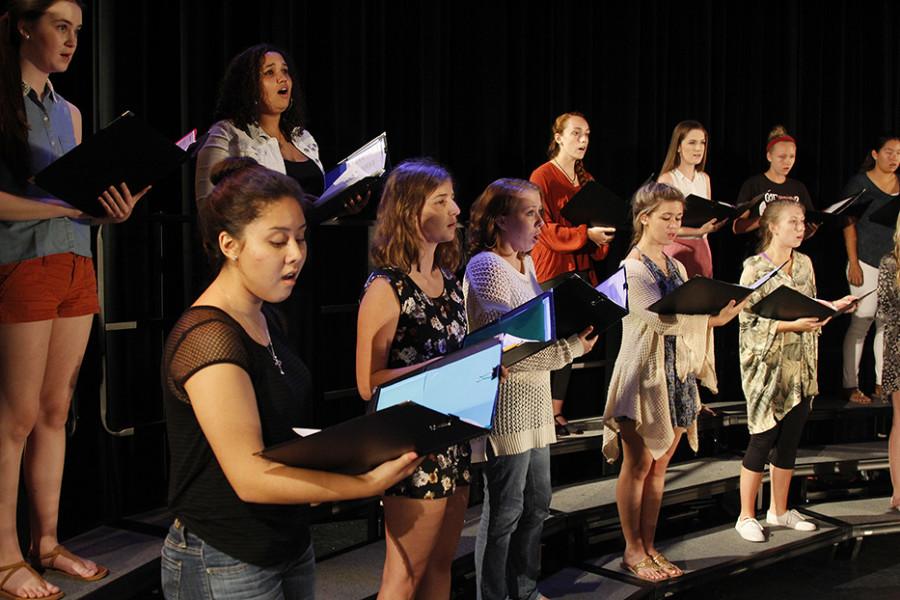 Voices of Hagerty rehearses their pieces for the last time on Oct. 14 before concert showcase on Oct. 15.
