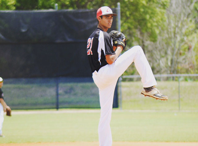 Freshman Riley Greene pitches for his eighth grade travel team, the Oviedo Outlaws. Greene pitched the most innings and strikeouts that year and is the only Outlaw to be already committed. 