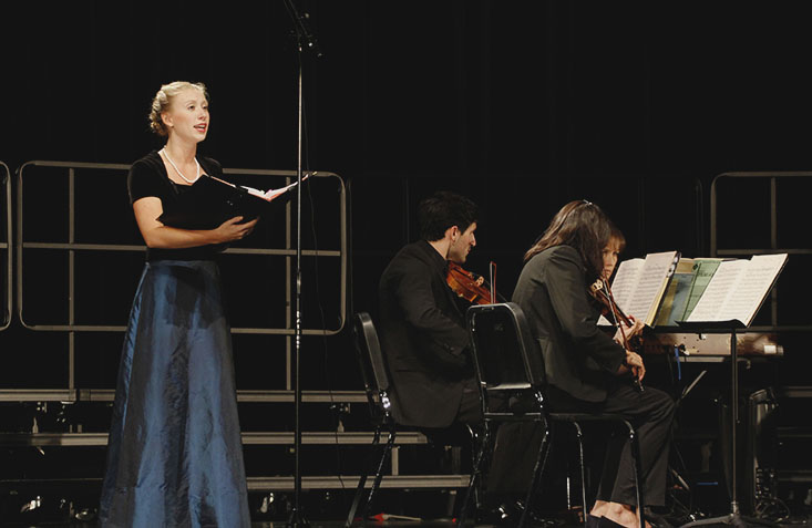 Senior Claire Tendl performs on Oct. 15 at the chorus programs Fall Masterworks Concert.