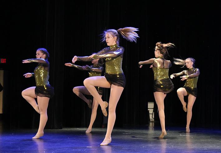 Dance students perform a number at the winter show. 