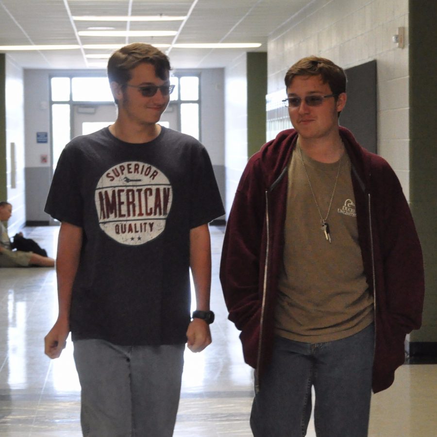 Sophomores Cameron and Nicholas Smith walk together having a brother-to-brother time. The Smiths had most of their relatives over for the holidays for a week and a half. 