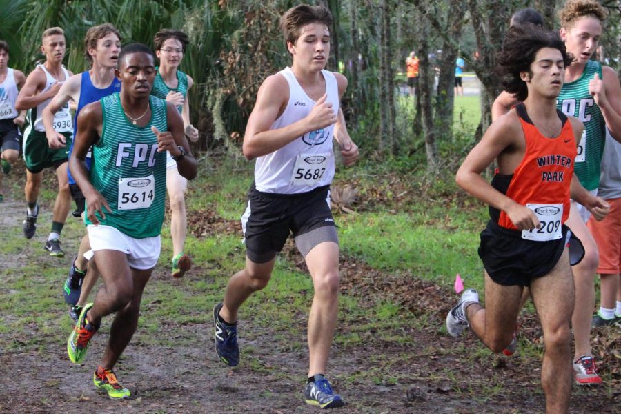 Junior Ryan self races at the Hagerty Invitational. The team placed third overall.