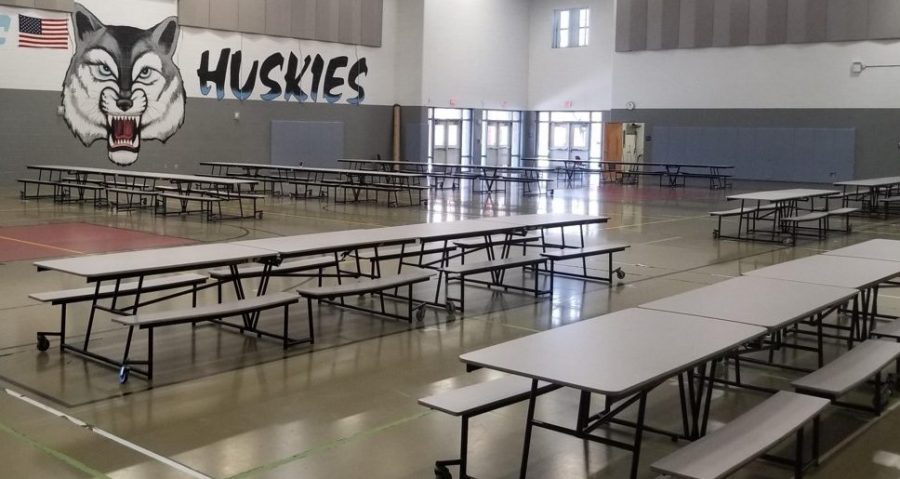 The old gym will serve as a second indoor eating area. Half of the tables in the cafeteria were brought to the old gym, and this space will no longer be multi-functional.