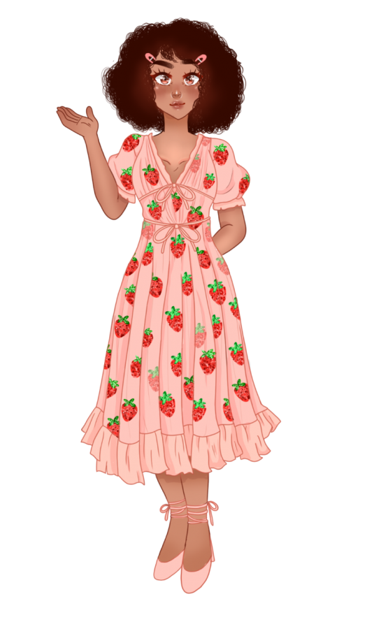 The+Strawberry+dress%2C+created+by+Lirkia+Matoshi+has+become+the+dress+of+the+season.+