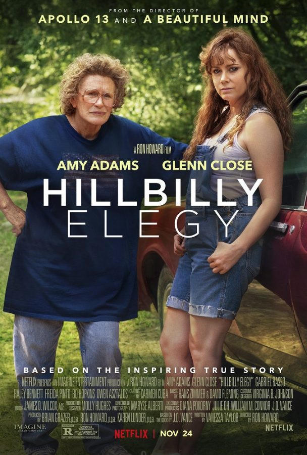 This is the movie poster for Hillbilly Elegy, released in theaters on Nov. 11 and to Netflix on Nov. 24.
