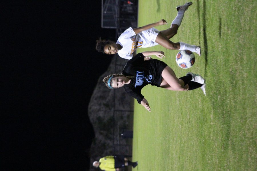 Freshman Emma Rasmussen plays for the JV girls soccer team that finished their season 4-3-2.
