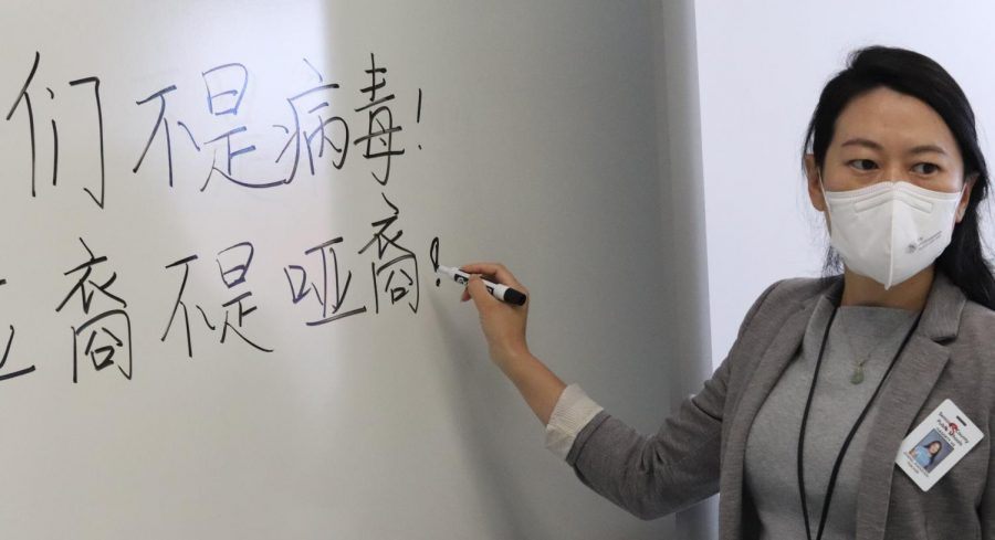 Chinese teacher Mrs. Zhang teaches both Mandarin and Chinese culture to students. Zhang also sponsors the Asian Culture Club, in which they discussed the recent attacks on the Asian-American community.
