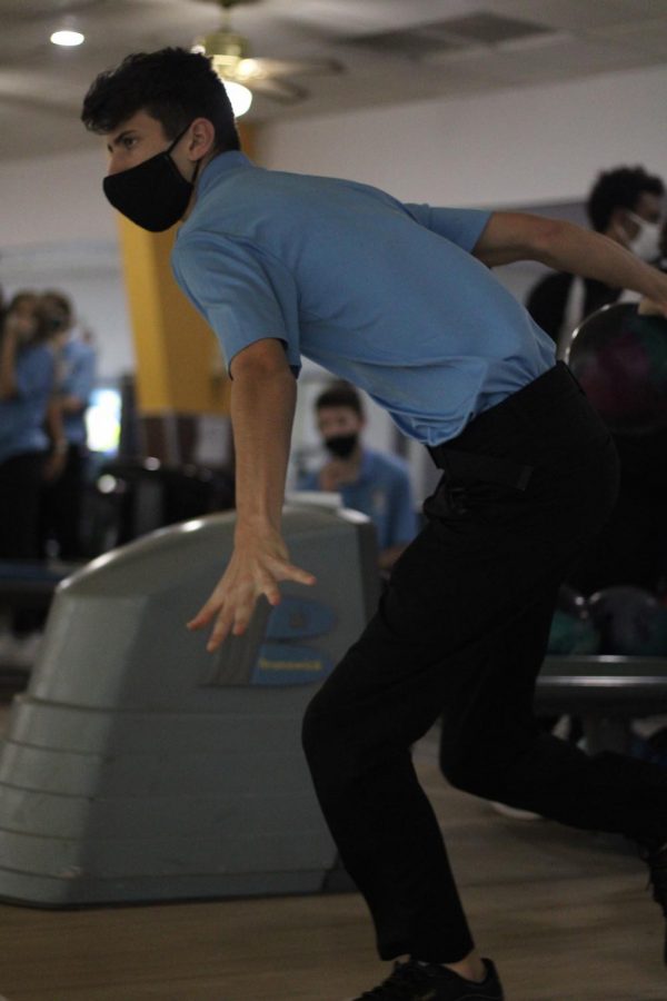Senior Jacob Daleandro bowls at a match against Oviedo in 2020. Last season, the team took second overall in districts behind Oviedo. 

