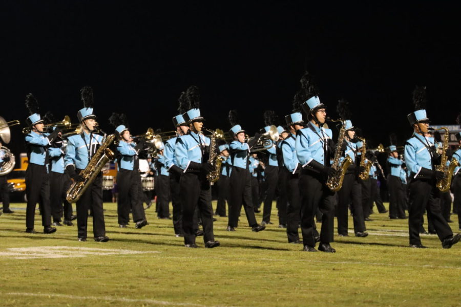 The band performs during the Winter Springs football game. The band performed their show The Music of Queen for the football games and the music festival.