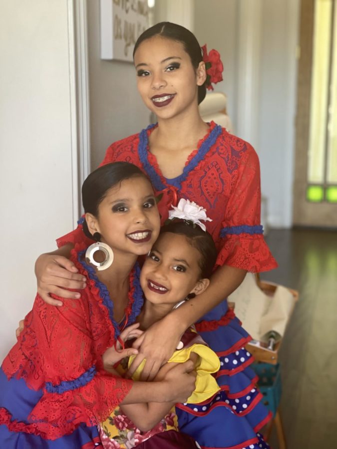 Jaime with her two younger sisters, who also attend Flamenco Del Sol. 