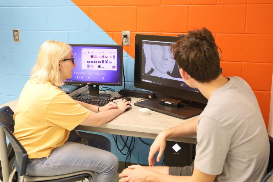Senior Emma Lundquist works on her modeling and simulation project. Students from Modeling and Simulation as well as Computer Programming are some of the students administration hopes take the new artificial intelligence course.