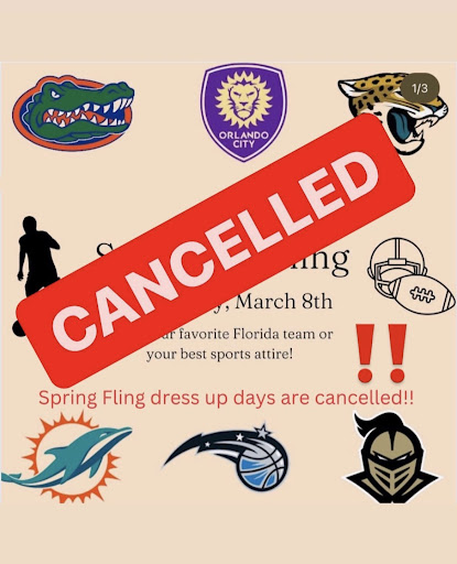 Leadership cancels the Dress-up days for the Spring Fling. This was after the Spring Fling getting canceled due to low ticket sales.