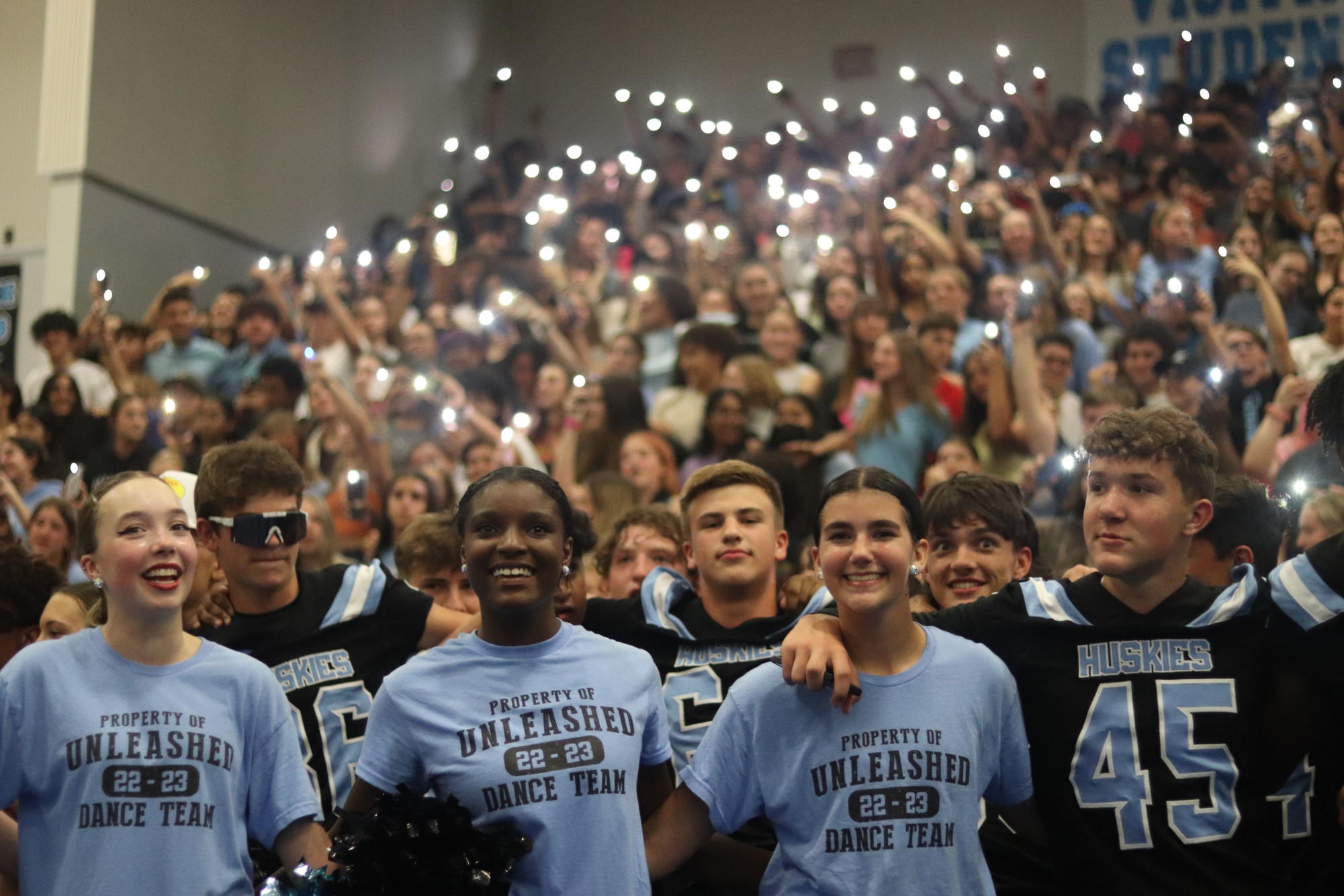 Students celebrate at a 2022 pep rally. Due to poor weather and lost class-time, adminsitration decided to postpone the first pep rally of the year.