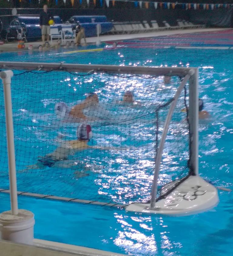 Goalie Jasmine Morris blocks the net in the face of a possible goal