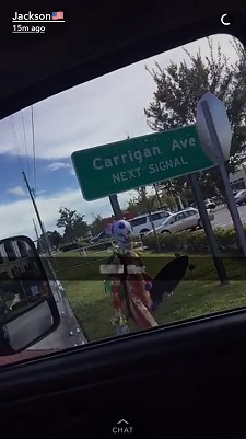 Sophomore Geno Simmons spotted as a clown on Carrigan Avenue.