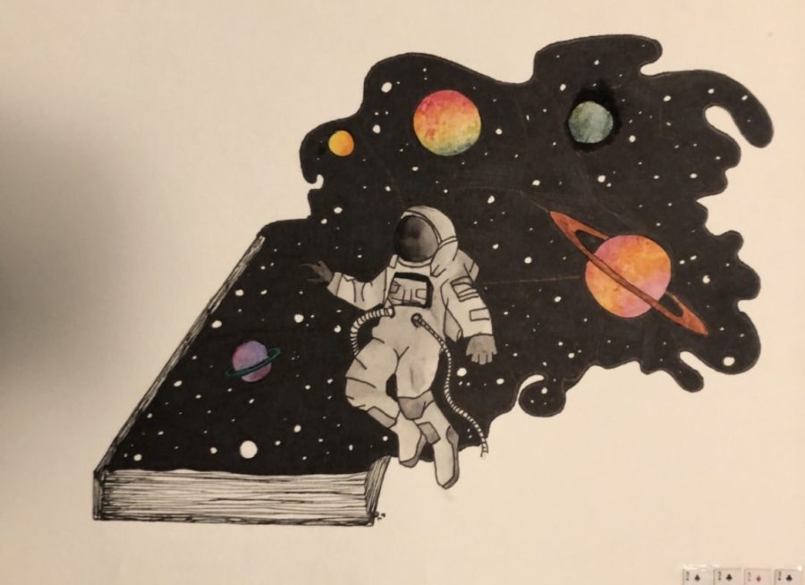 Picture made for Joyner on Valentines day by his girlfriend. The drawing was centered around Joyners love for astronomy and space. 