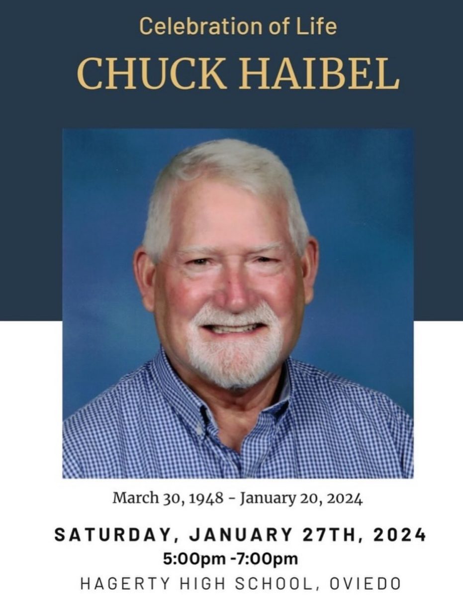 Haibels celebration of life announcement, posted on the Hagerty Instagram page and Facebook. The event was held on Jan. 27 from 5-7 p.m.