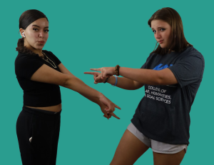 Ana Martinez and McKinna Grant show their clothes from Shein and Amazon two of the biggest fast fashion retailers. Student's are most likely to buy from fast fashion websites because of their cheap prices.