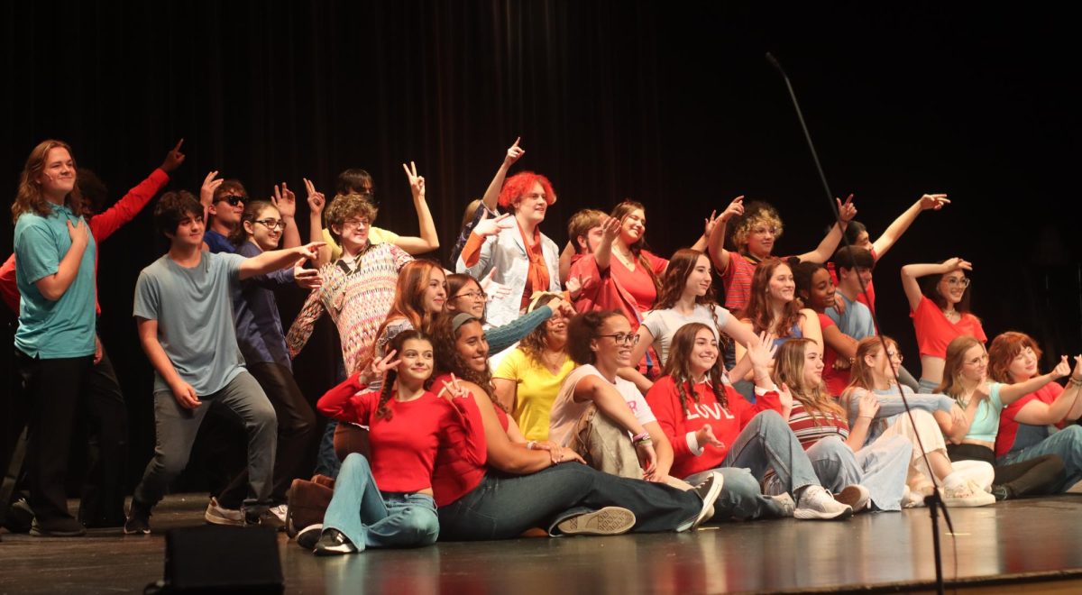 Concert Choir poses at the end of their opening number. They started off the night with a mashup of songs by the Jackson 5.