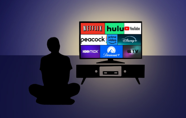 Streaming platforms dominate the entertainment industry. With this rise in streaming culture comes some advantages and disadvantages. (illustration by Annabella Rogachesky Reyes)