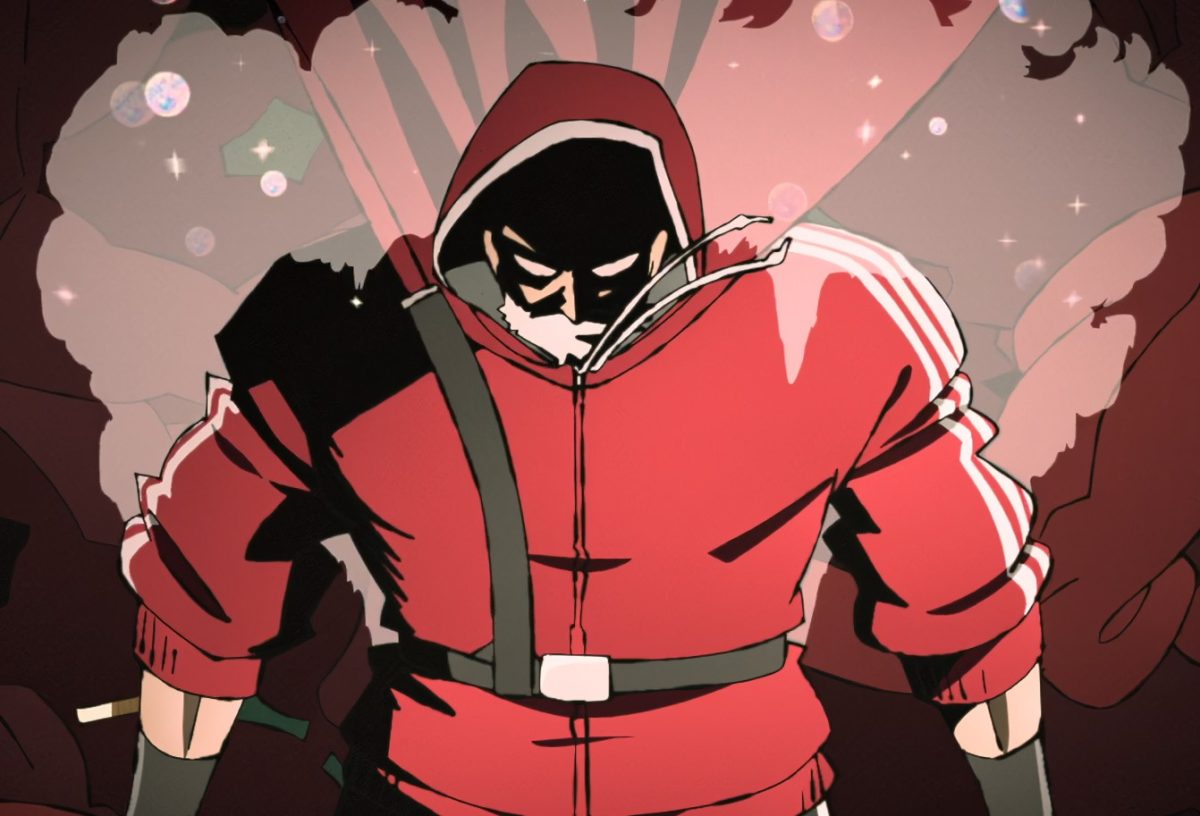 Sanda transformed into Santa Claus. "SANDA", episode 6