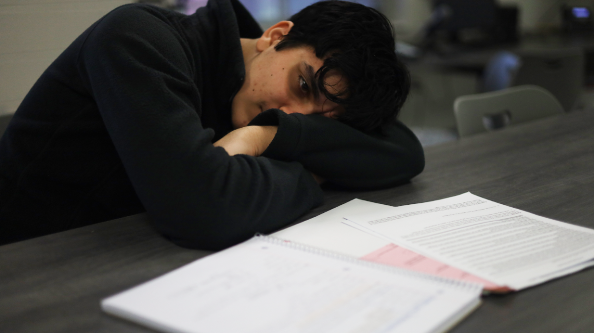 Sophomore Parth Arora deals with schoolwork after delaying the time he would use to complete it. Procrastination can be beneficial if handled with care, but delaying tasks for long periods of time can be harmful to mental and physical health due to lack of sleep.